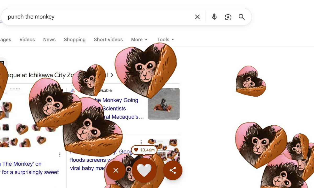 Goooooooooooooooooolw Punch the Monkey trên Google - elgooG